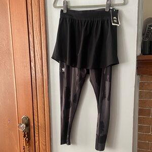 Adidas x Thebe Magugu 2in1 Black Leggings mesh over skirt (separate) size M NWT